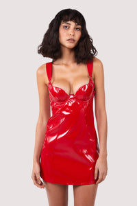 Maxine Red PVC Wired Dress