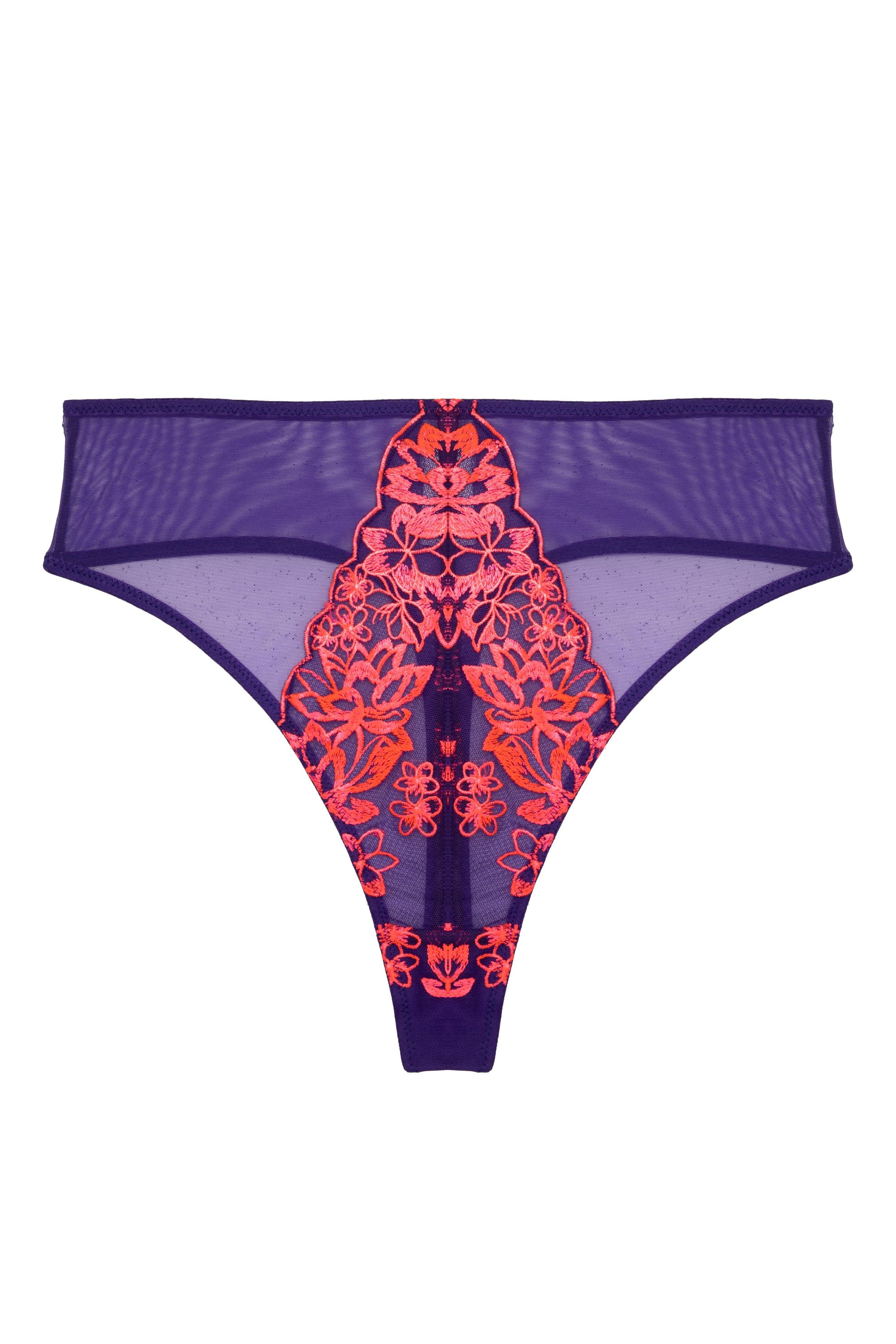 Victoria's Secret Tornado Purple Sheer Mesh & Lace Cutout Cheeky Knickers