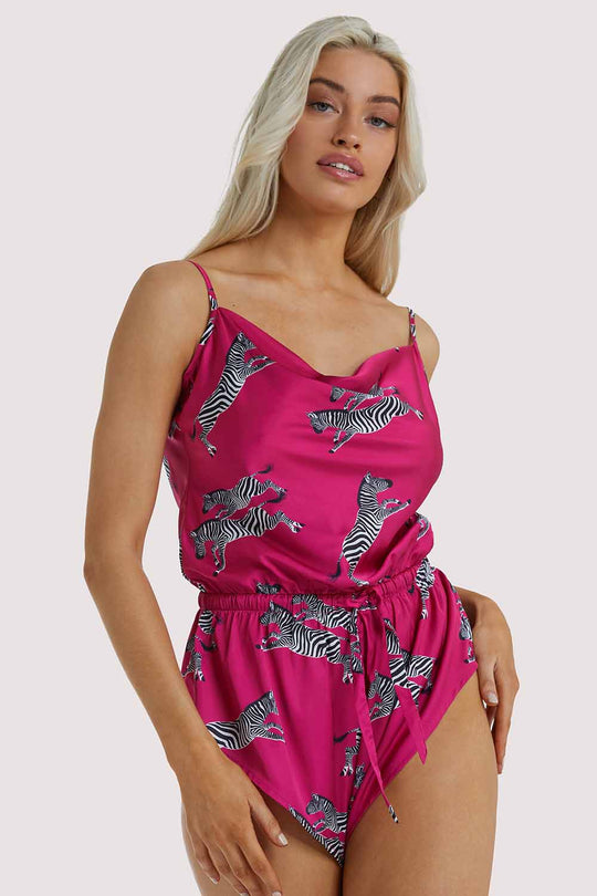 Kilo Brave EXCLUSIVE Hot Pink Zebra Playsuit