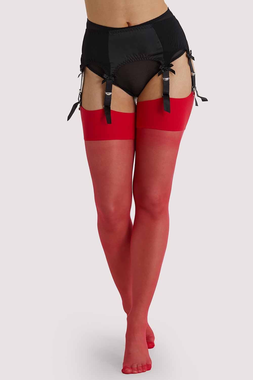 Seamed Stockings Red AUS 8 - 22 Tall