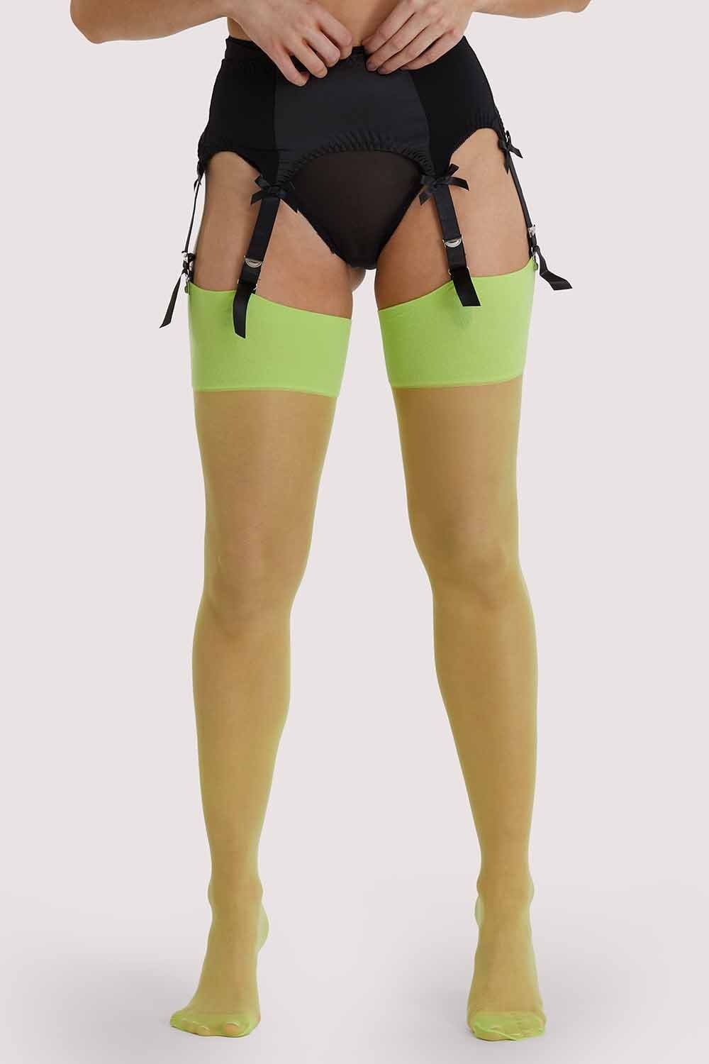 Seamed Stockings Acid Lime AUS 8 - 22 Tall