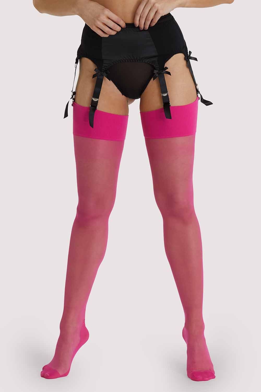 Pink Peacock Seamed Stockings