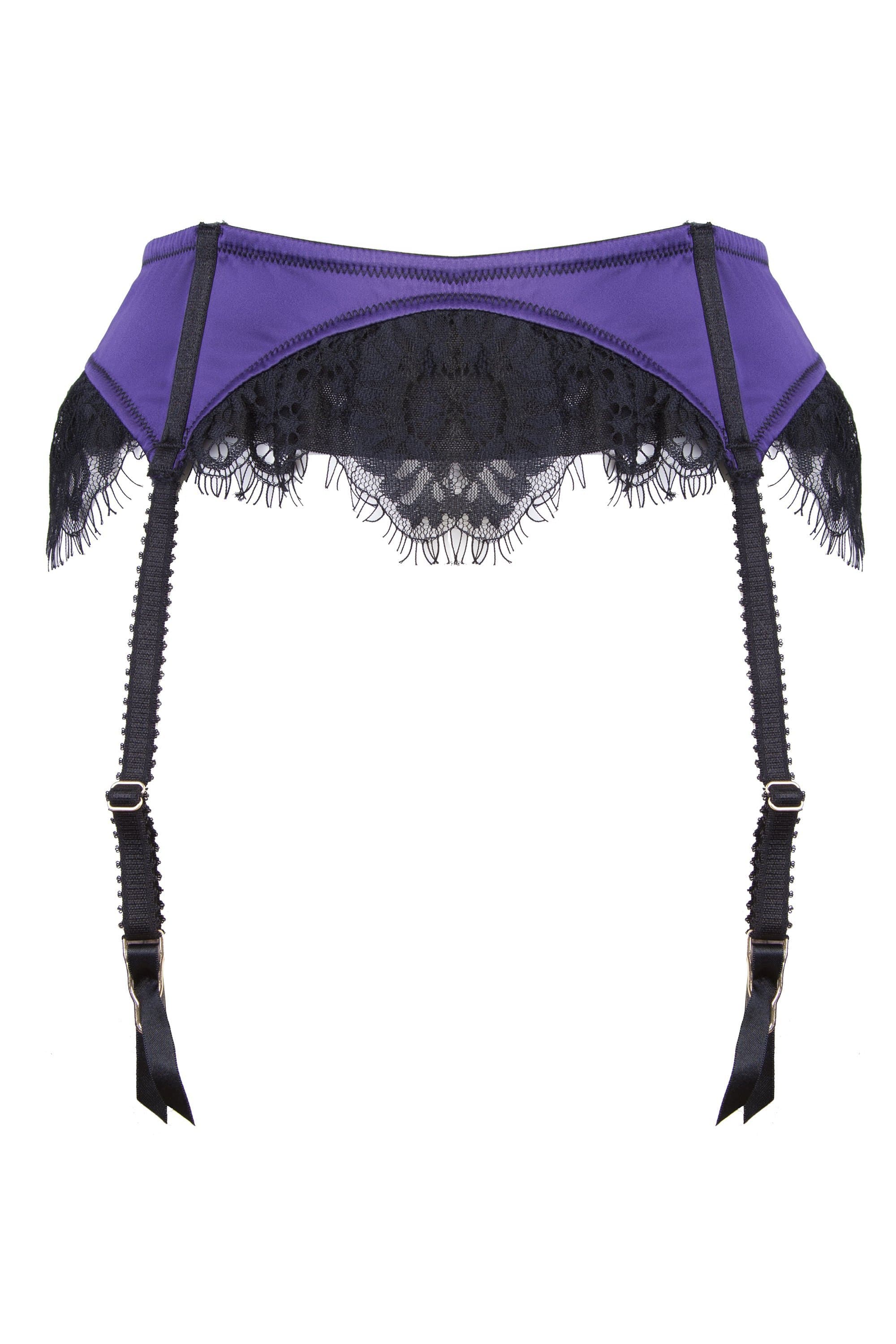 Sheba Purple Lace Suspender Belt Curve
