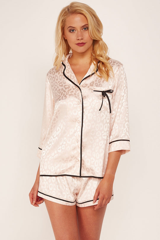 Wolf & Whistle Tracey Pink Leopard PJ Set