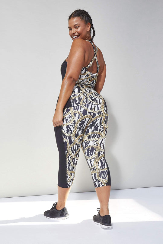 Wolf & Whistle Curve Zebra Chain Cropped Leggings