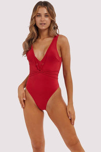 Wolf & Whistle Red strappy swimsuit