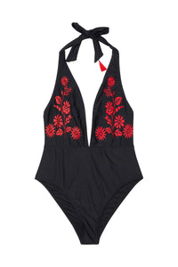 Wolf & Whistle Eco Embroidered tassle swimsuit
