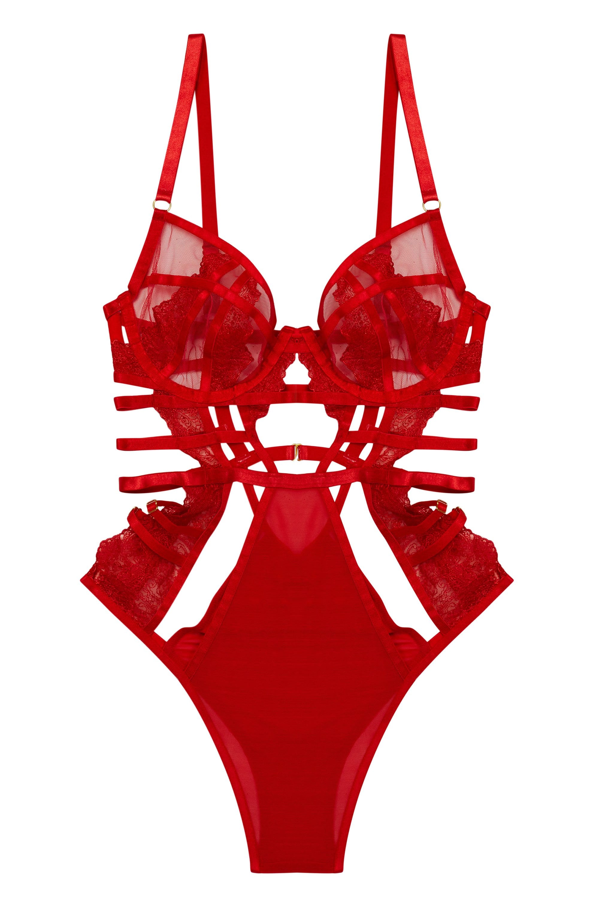 Armelle Red Cut Out Strappy Body