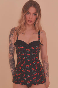 Collectif Cherry Love Skirted Swimsuit
