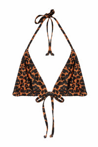 Leopard Triangle Bikini Top