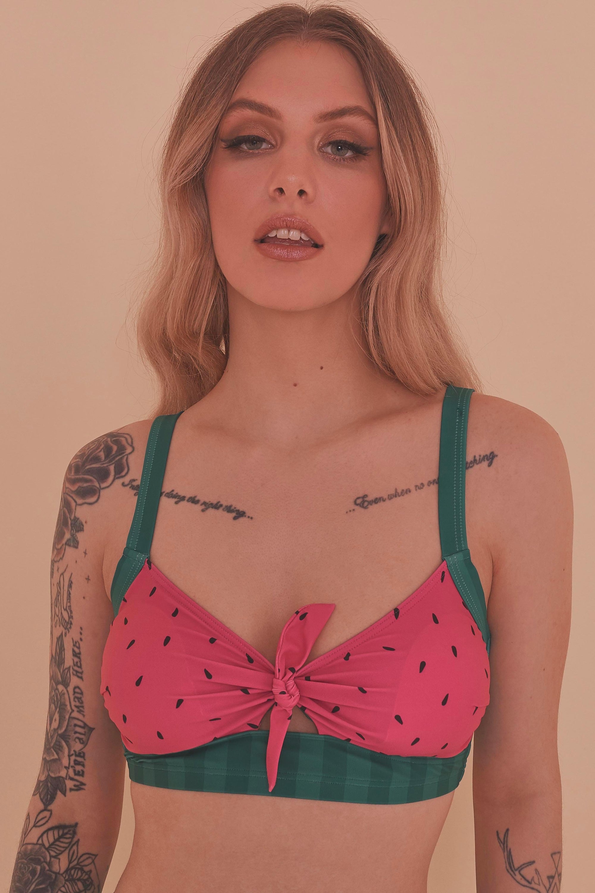 Collectif Watermelon Knot Bikini Top