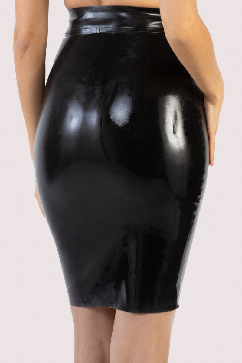 Imogen Black Latex and Ring Pencil Skirt – Playful Promises Australia