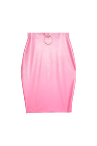 Imogen Pink Latex and Ring Pencil Skirt