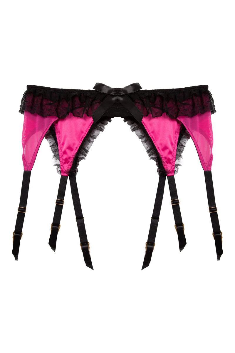 Inga Pink Ruffle Suspender Belt Playful Promises Australia Inga Pink Ruffle Suspender Belt Playful Promises Australia