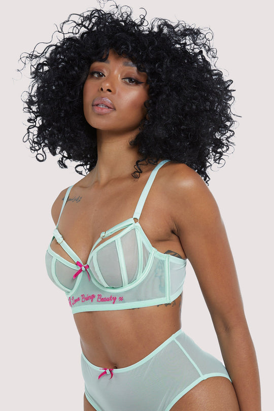 Longline Self Love Mint Bra