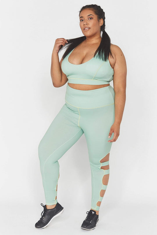 Wolf & Whistle Green Long Strappy Curve leggings