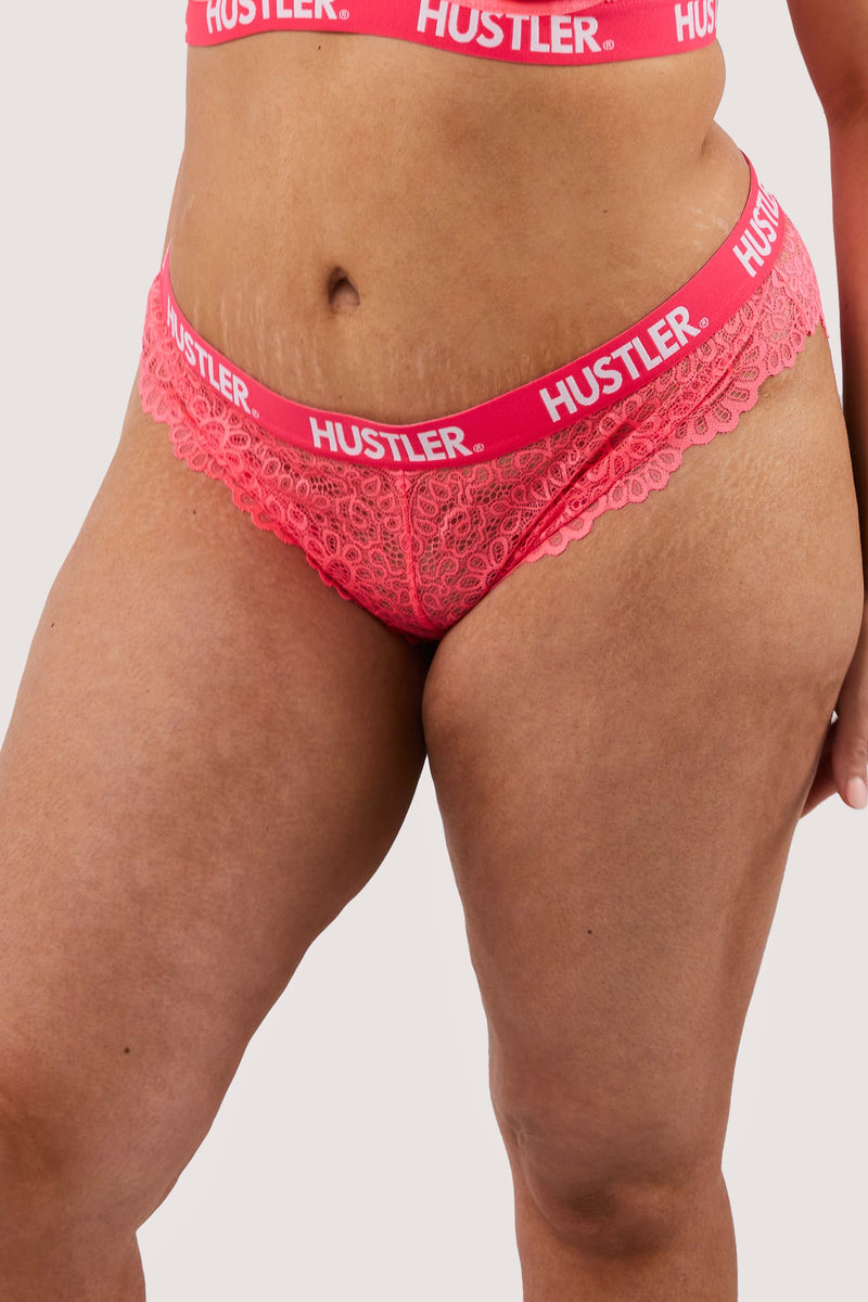 Branded Hot Pink Lace Brief