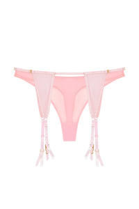 Greta Pink Fishnet Suspender Thong