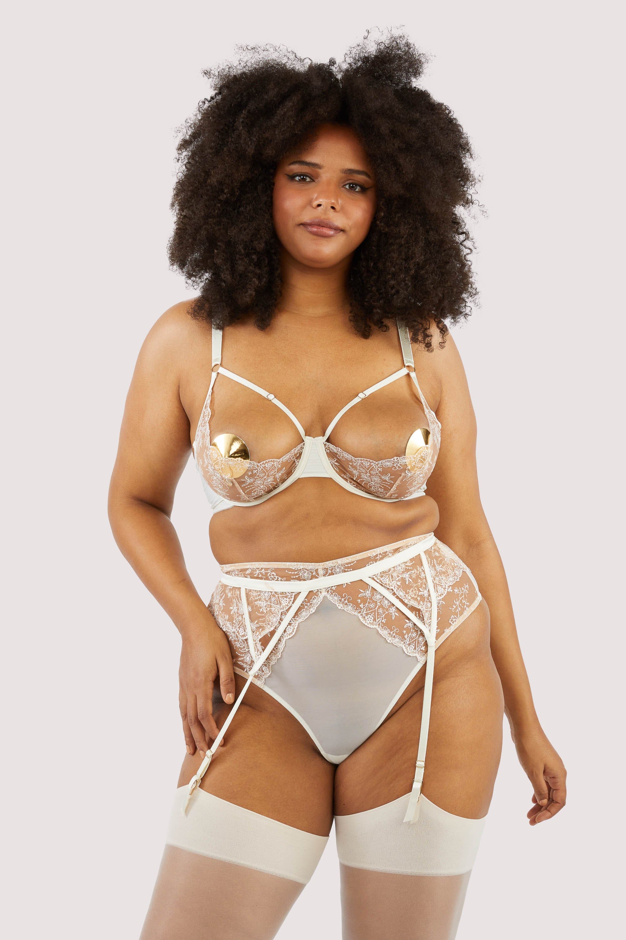 Cassia Ivory Floral Embroidery Suspender