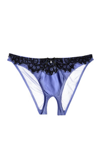 Stevie Lilac and Black Crotchless Brief