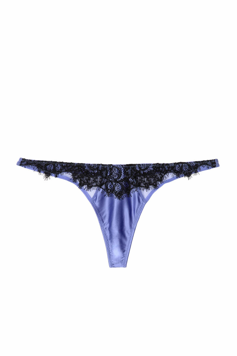 Stevie Lilac and Black Lace Thong
