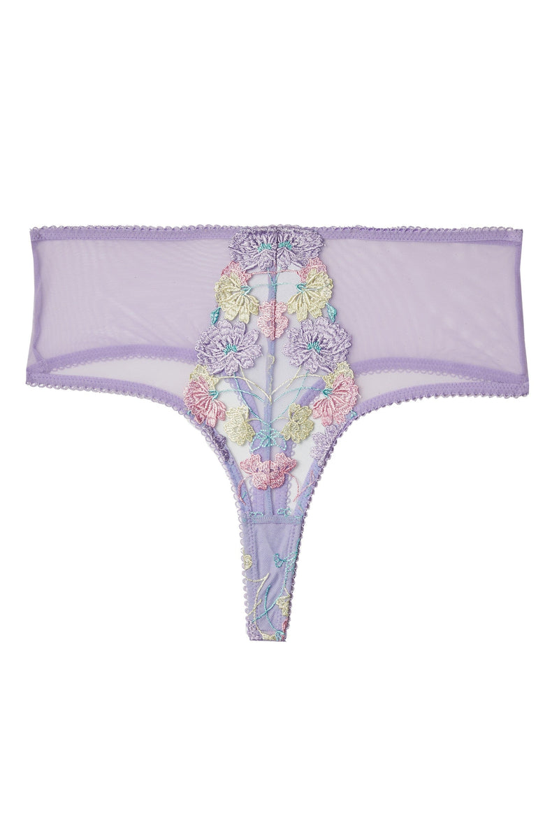 Luna Pastel Embroidered High Waisted Thong