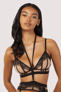 Tasha Black Illusion Mesh Triangle Bra