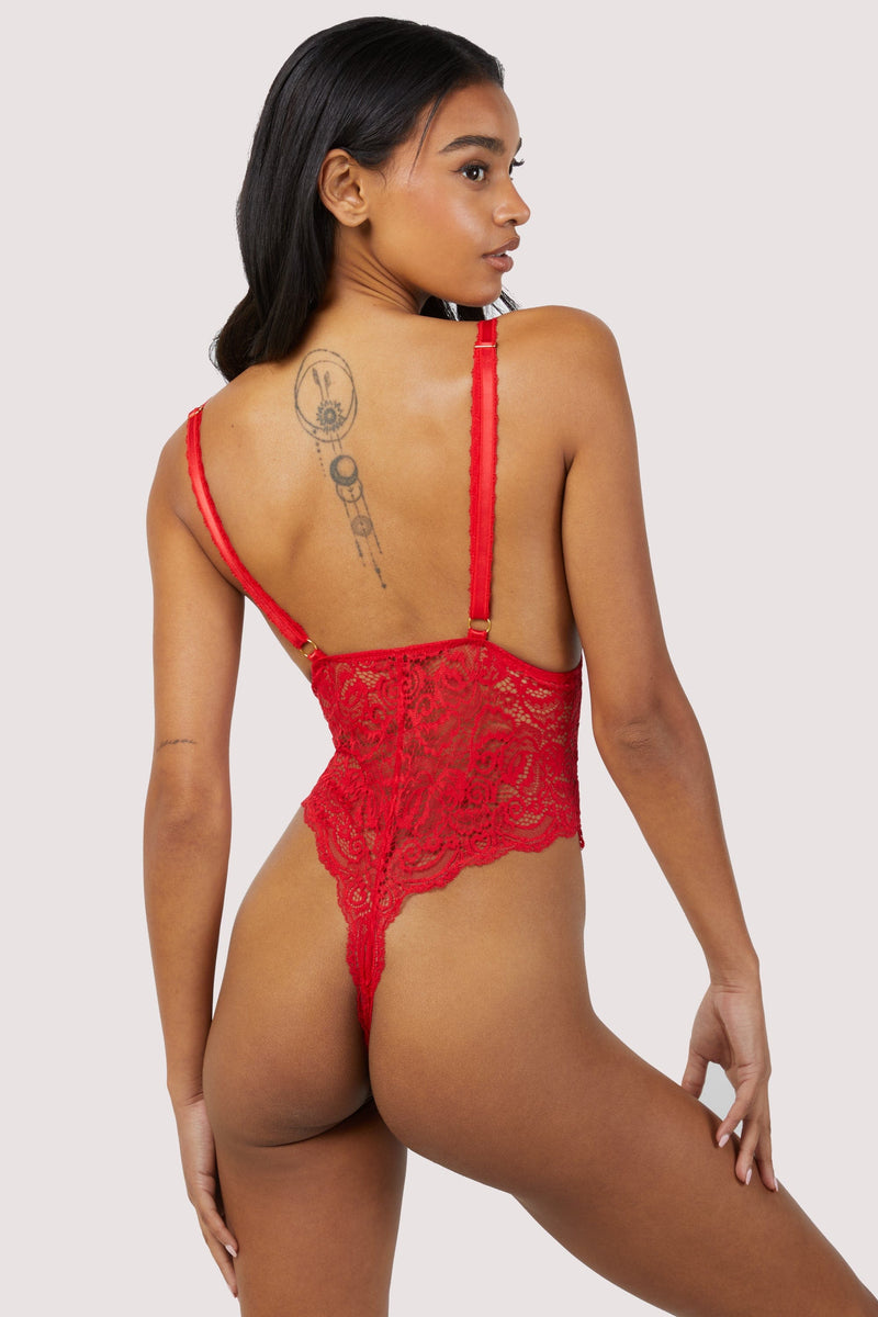 Ariana Red Lace Plunge Body