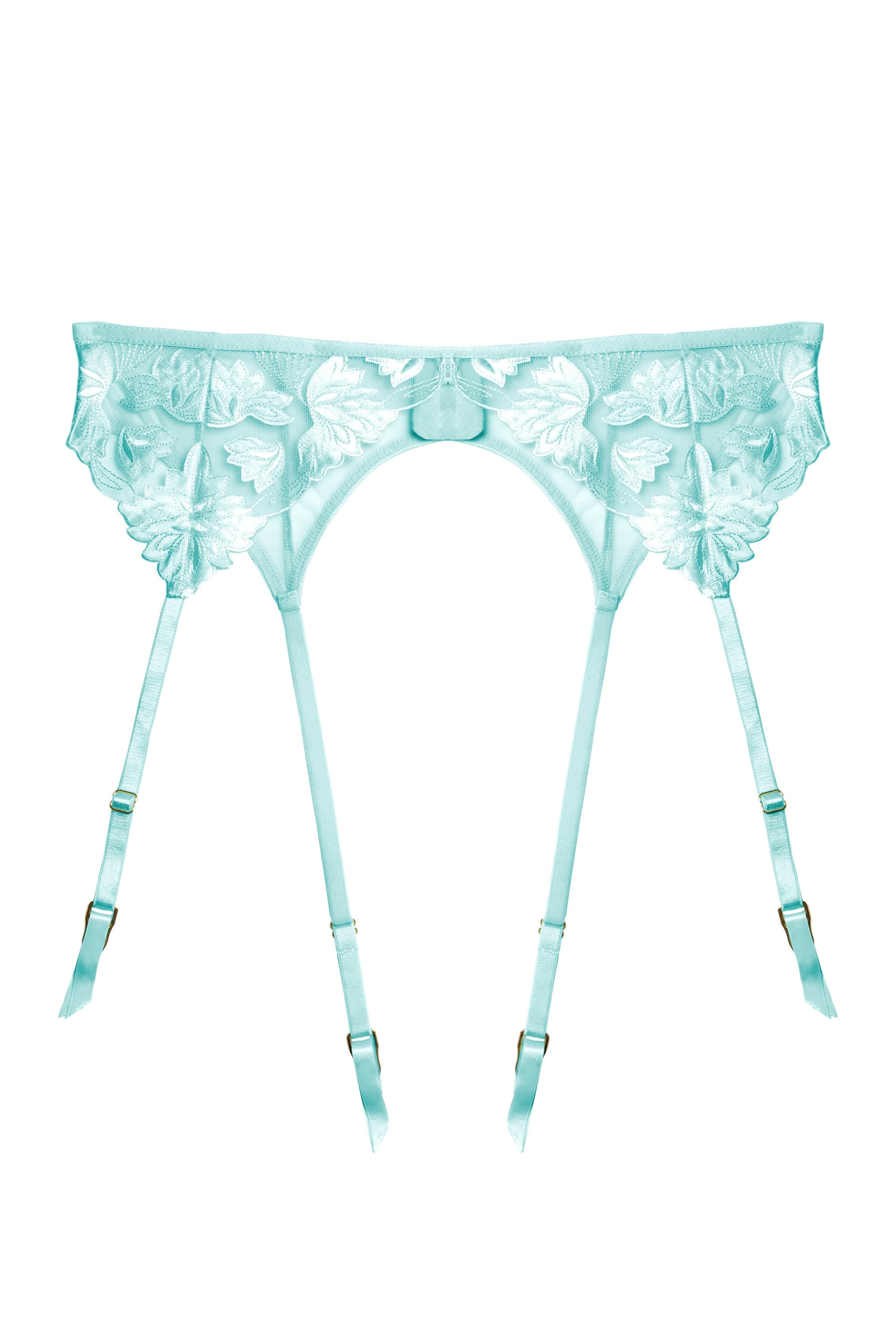 Harriet Blue Strappy Mesh with Ring Detail Suspender