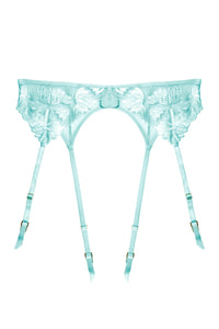 Harriet Blue Strappy Mesh with Ring Detail Suspender