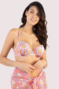 Floral Plunge Bikini Top Fuller Bust Exclusive