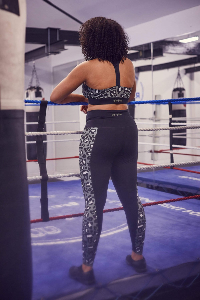 Wolf & Whistle High Waist Panelled Leggings Leopard Curve