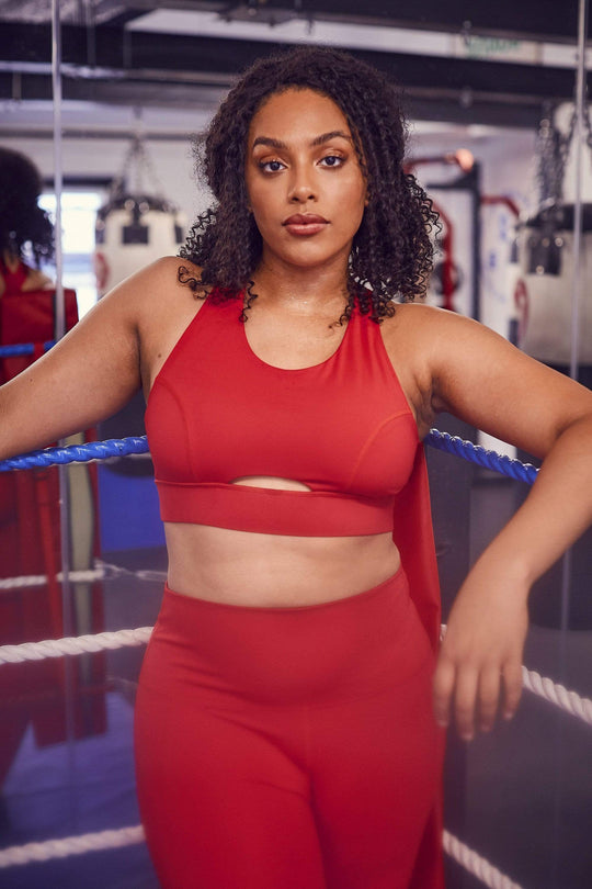 Cross Back Bra Red Curve